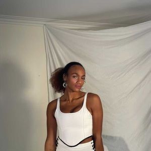 White Cotton Corset Made in Canada